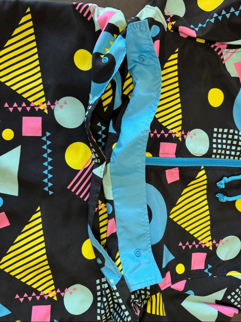 Super Massive Jacket Men's 1/2 Zip Pullover Windbreaker Hooded Medium 90s Unisex - Picture 15 of 16